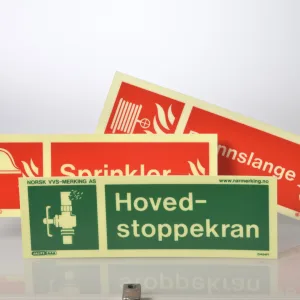 Liggende skilt fra Norsk VVS-Merking